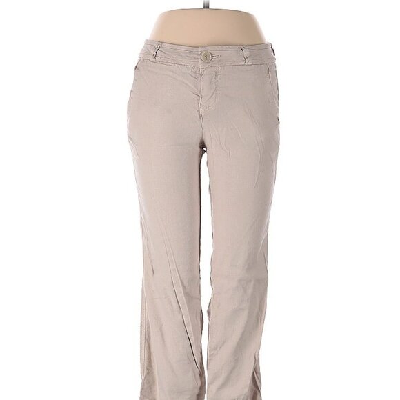 Level 99 Khaki Linen blend bootcut pants Size 25 - Picture 9 of 12